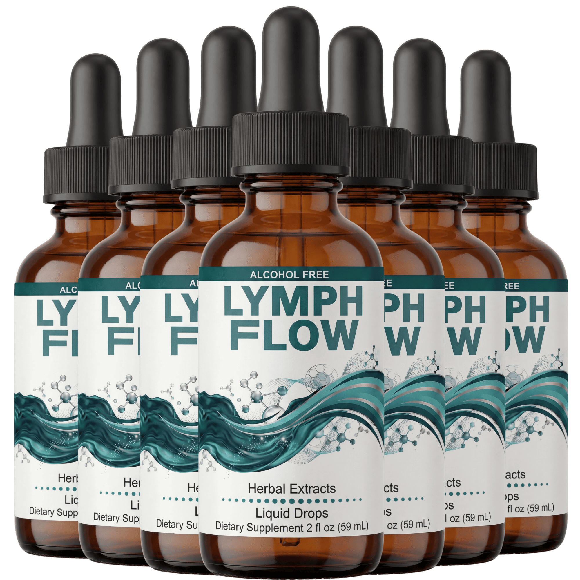 Lymph Flow lymphatic drainage support supplement bottles